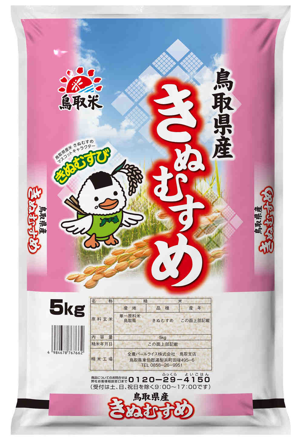 鳥取県産 きぬむすめ 令和5年産 お米　20キロ