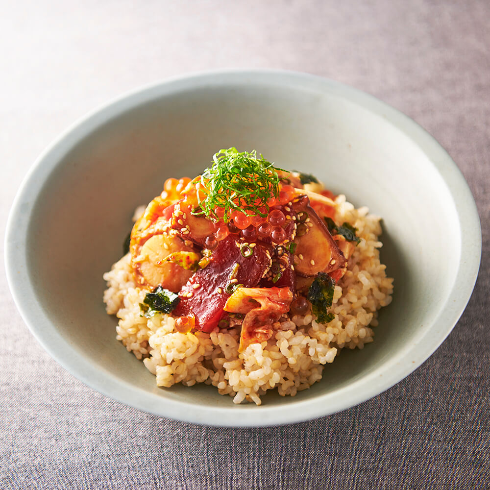 玄米の韓国風海鮮丼 どんぶり レシピ 知る 楽しむ 全農パールライス株式会社