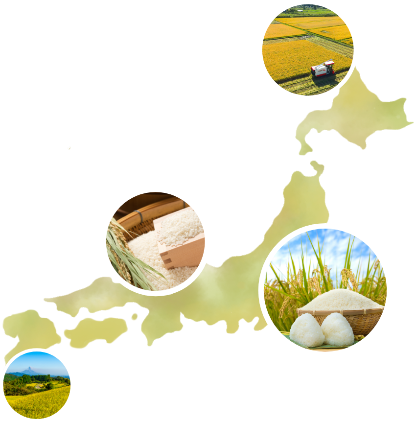 日本各地のお米の図